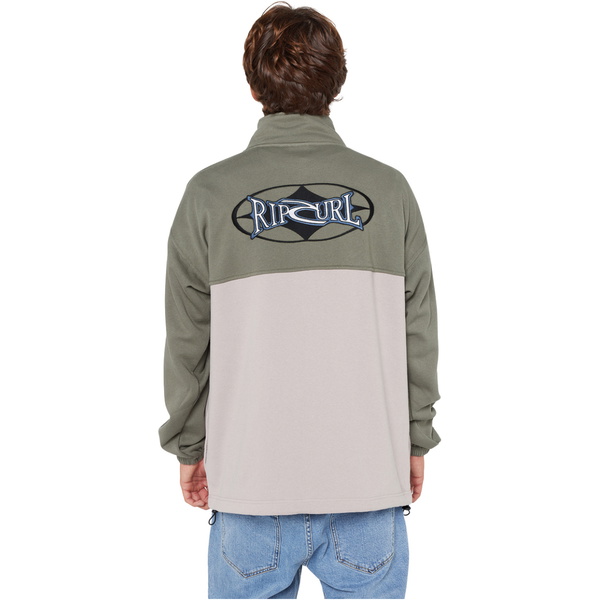 2025 Rip Curl Mens Heritage Oval 1/4 Zip Crew 09XMFL - Cactus Green
